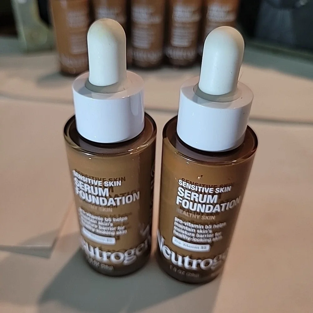 2 Pk: Neutrogena Healthy Skin‎ Sensitive Serum Foundation 1oz ea Deep 01 & 02